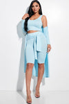 Tie Front Biker 3 Piece Short Set